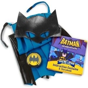 Hallmark Batman Interactive Costume Book Set Storybook Cape Mask Medallion NEW‎